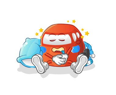 car sleeping character. cartoon mascot vector