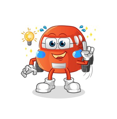 car got an idea cartoon. mascot vector