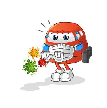 car refuse viruses cartoon. cartoon mascot vector