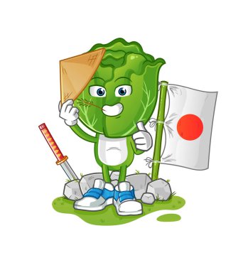 cabbage head cartoon japanese vector. cartoon character