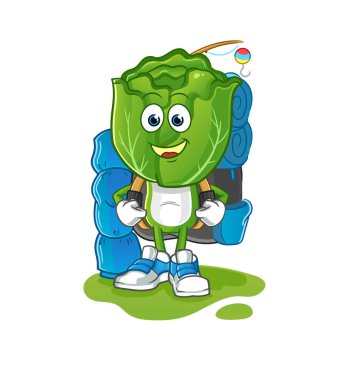 cabbage head cartoon go camping mascot. cartoon vector