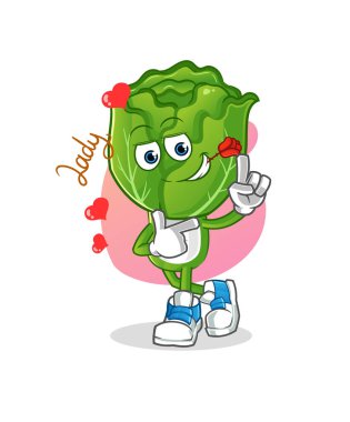 cabbage head cartoon flirting illustration. character vector