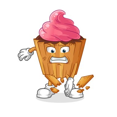 cupcake karate mascot. cartoon vector