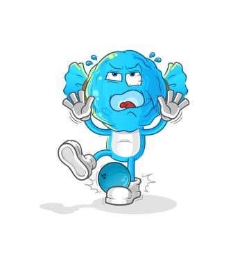 candy head cartoon hiten by bowling. cartoon mascot vector