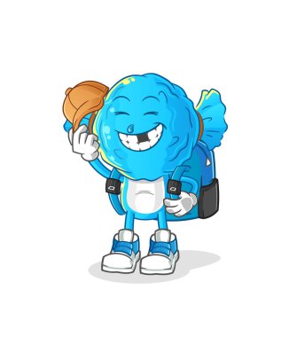 candy head cartoon goes to school vector. cartoon character