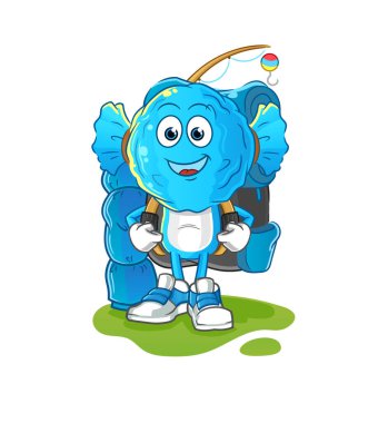 candy head cartoon go camping mascot. cartoon vector
