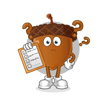 acorn head cartoon schedule list vector. cartoon character