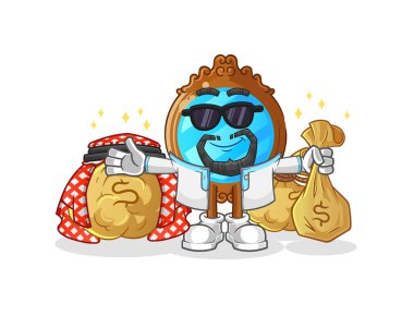 mirror rich arabian mascot. cartoon vector