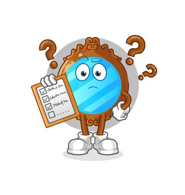 mirror schedule list vector. cartoon character