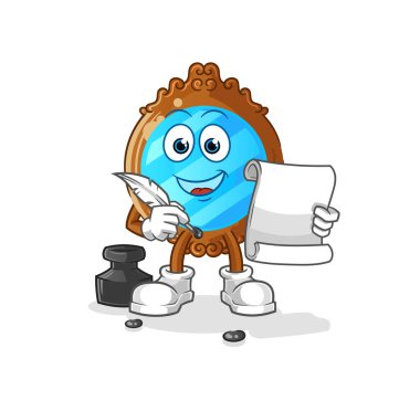 mirror writer vector. cartoon character