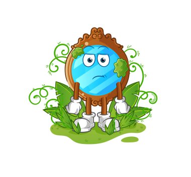 mirror waiting too long mascot. cartoon vector