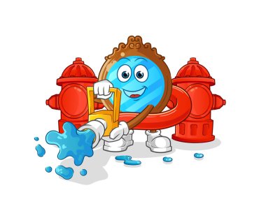 mirror firefighter vector. cartoon character