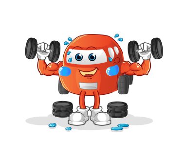 car weight training illustration. character vector