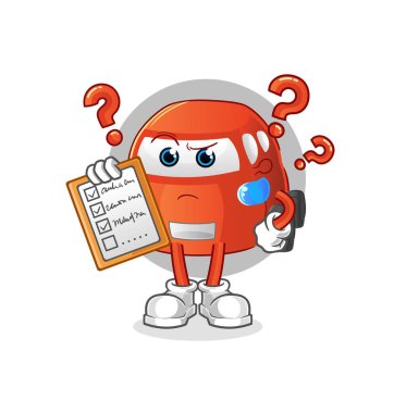 car schedule list vector. cartoon character