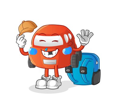 car goes to school vector. cartoon character