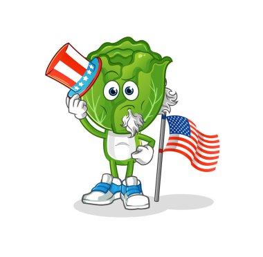 cabbage head cartoon uncle sam character. cartoon mascot vector