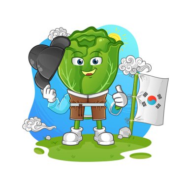 cabbage head cartoon korean culture vector. cartoon character