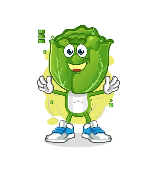 Cabbage Head Cartoon Full Battery Character Cartoon Mascot Vector — Wektor stockowy