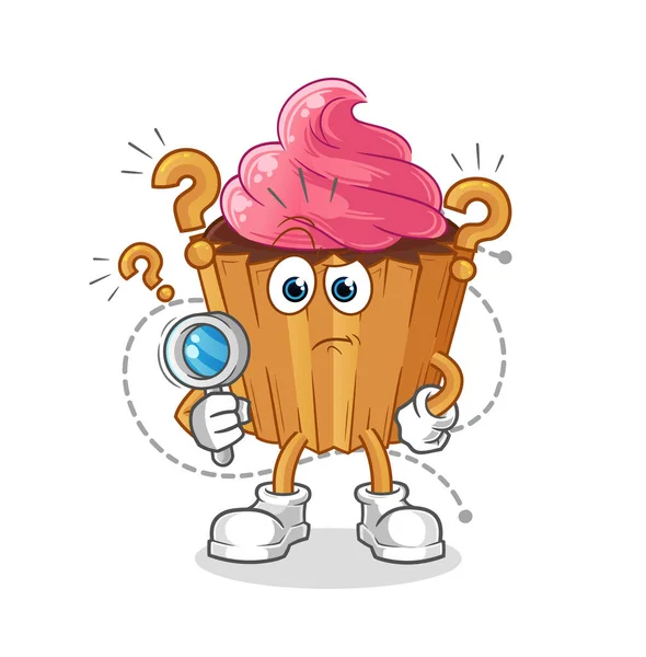 Cupcake Searching Illustration Character Vector — Wektor stockowy