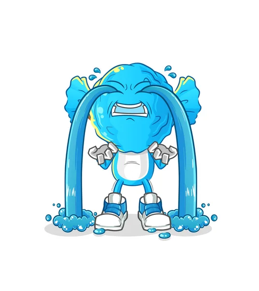 Candy Head Cartoon Crying Illustration Character Vector — Vettoriale Stock