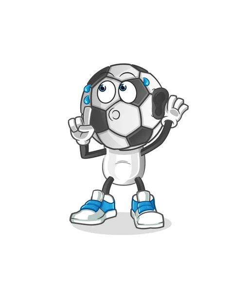 Football Head Cartoon Eavesdropping Vector Cartoon Character — Vettoriale Stock