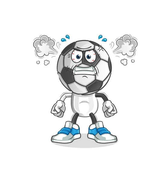 Football Head Cartoon Very Angry Mascot Cartoon Vector — Vetor de Stock