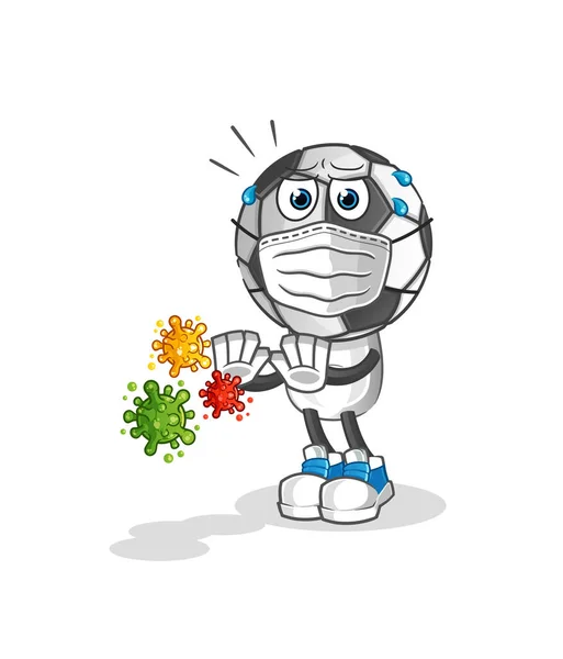 Football Head Cartoon Refuse Viruses Cartoon Mascot Vector — vektorikuva