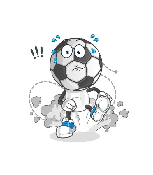 Football Head Cartoon Running Illustration Character Vector — Image vectorielle