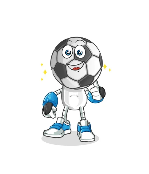 Football Head Cartoon Robot Character Cartoon Mascot Vector — Stock Vector