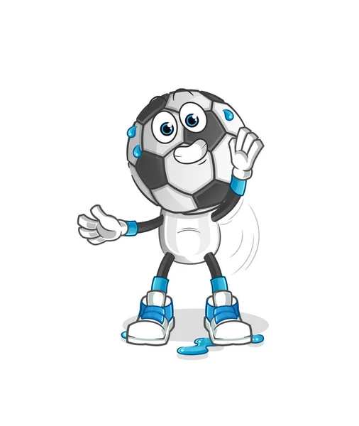 Football Head Cartoon Stretching Character Cartoon Mascot Vector — Vetor de Stock