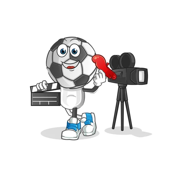 Football Head Cartoon Director Mascot Cartoon Vector — Stok Vektör