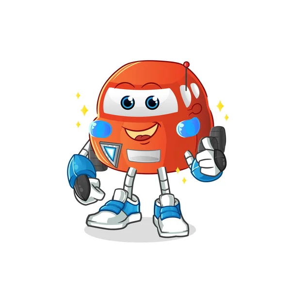 Car Robot Character Cartoon Mascot Vector — Stockvektor