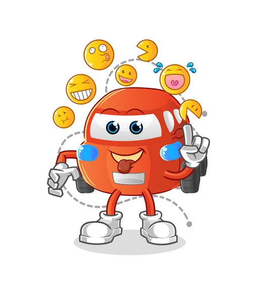Car Laugh Mock Character Cartoon Mascot Vector — 图库矢量图片