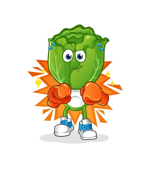 Cabbage Head Cartoon Boxer Character Cartoon Mascot Vector — Wektor stockowy