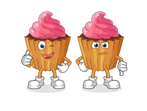 Cupcake Thumbs Thumbs Cartoon Mascot Vector — Stock vektor