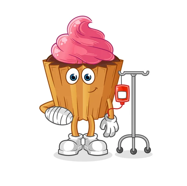 Cupcake Sick Illustration Character Vector — Wektor stockowy