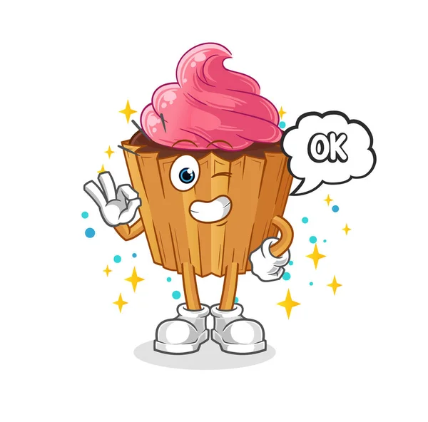 Cupcake Agree Mascot Cartoon Vector — Wektor stockowy
