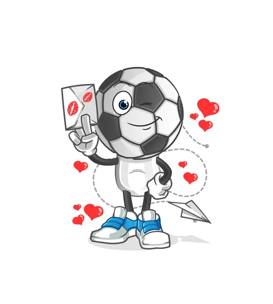 football head cartoon hold love letter illustration. character vector