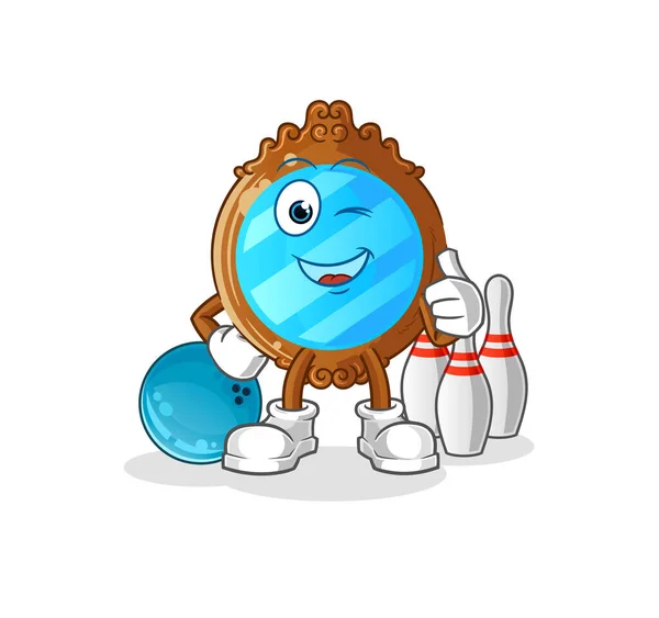 Mirror Play Bowling Illustration Character Vector — Vetor de Stock