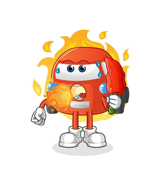 Car Eat Hot Chilie Mascot Cartoon Vector — Stock Vector