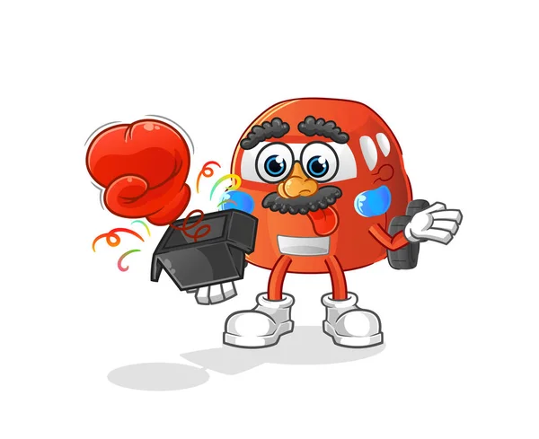 Car Prank Glove Box Cartoon Mascot — Stock Vector