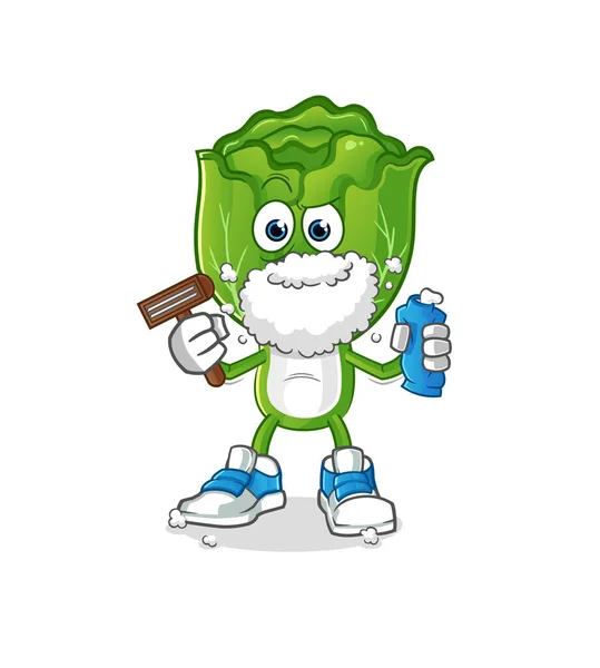 Cabbage Head Cartoon Shave Facial Hair Vector Cartoon Character — Wektor stockowy