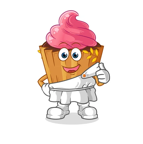 Cupcake Greek Clothing Cartoon Mascot Vector — Vetor de Stock