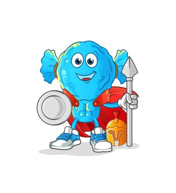 candy head cartoon spartan character. mascot vector