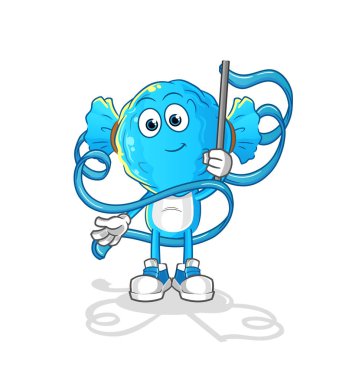 candy head cartoon Rhythmic Gymnastics mascot. cartoon vector