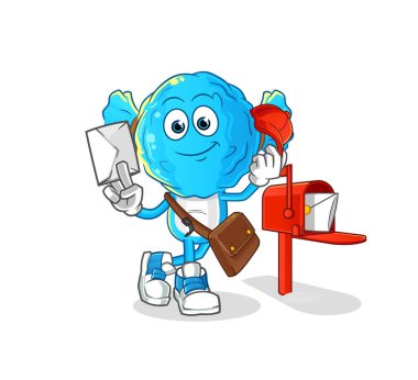 candy head cartoon postman vector. cartoon character