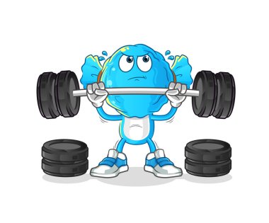 candy head cartoon lifting the barbell character. cartoon vector