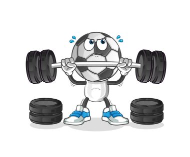 football head cartoon lifting the barbell character. cartoon vector