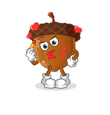 acorn head cartoon make up mascot. cartoon vector