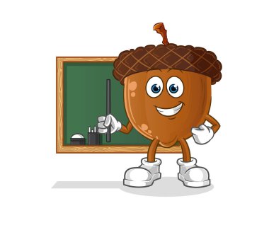 acorn head cartoon teacher vector. cartoon character